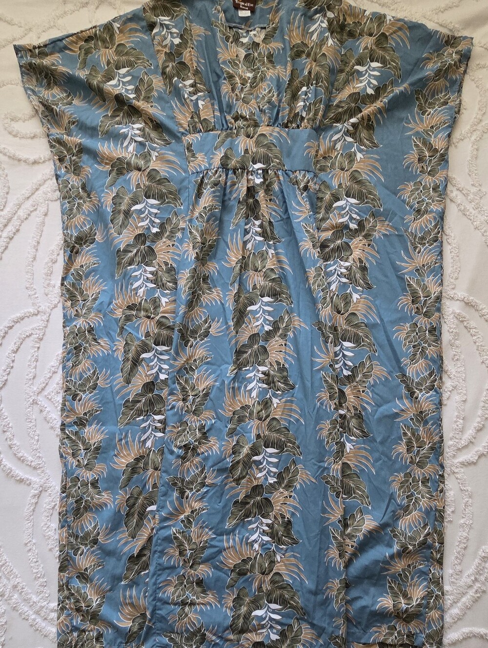 Vintage Hawaiian Muumuu, Caftan Maxi Dress, Kaftan Kimono, Boho Resort Wear, Tik